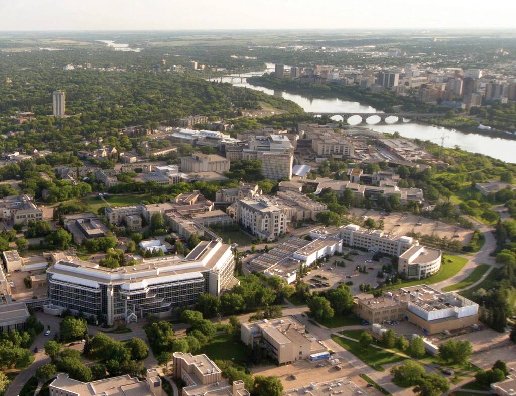 Aerial view of the University of Saskatchewan. (Photo: USask)